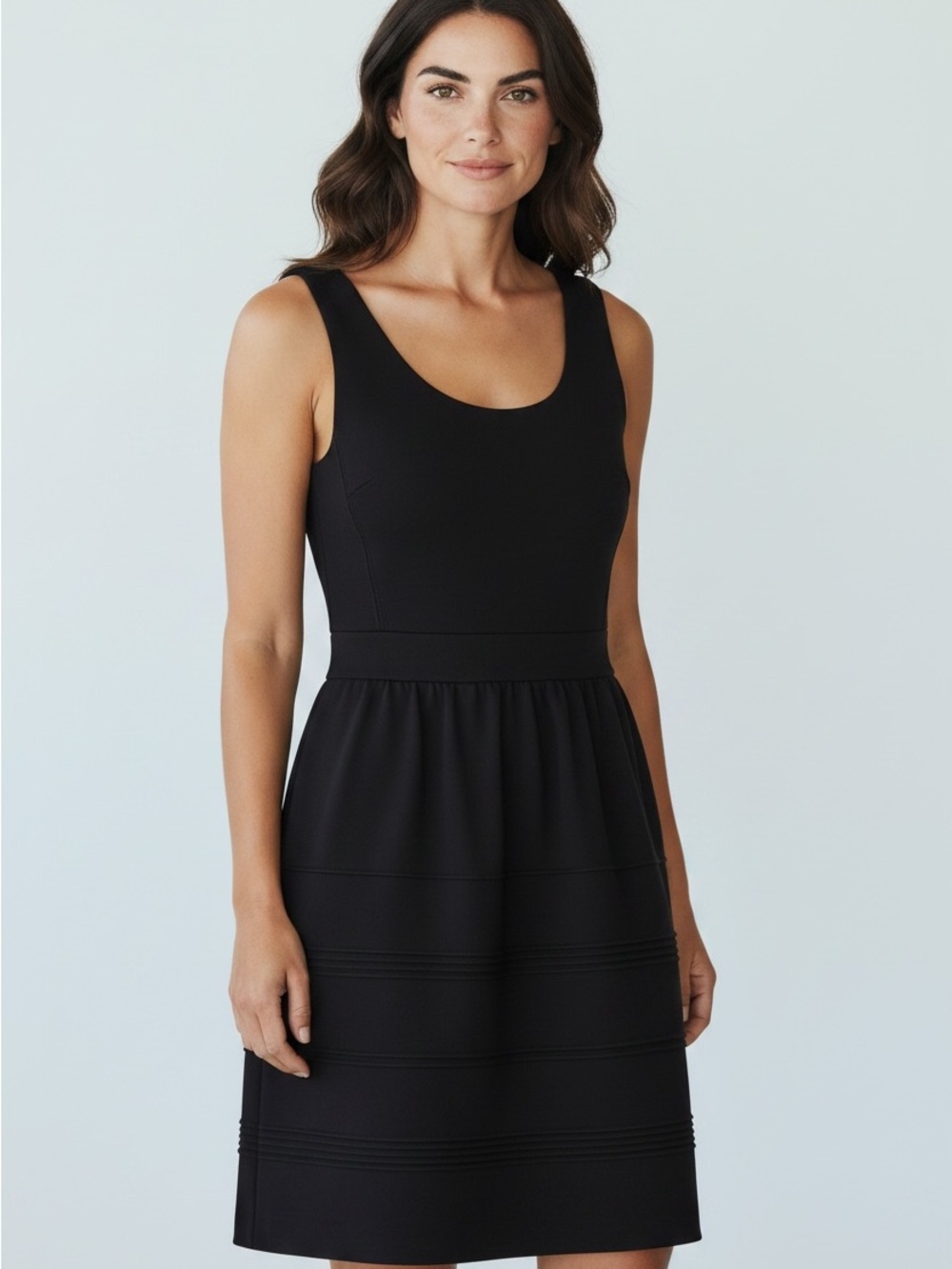 Madewell Black Scoop-Neck Sleeveless Fit-and-Flare Dress